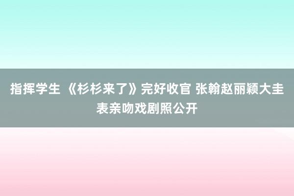 指挥学生 《杉杉来了》完好收官 张翰赵丽颖大圭表亲吻戏剧照公开