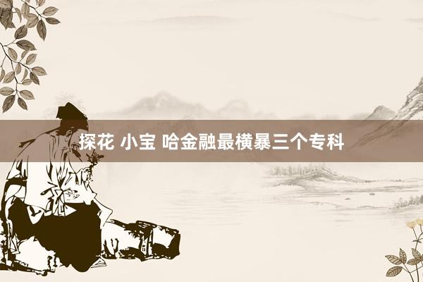 探花 小宝 哈金融最横暴三个专科