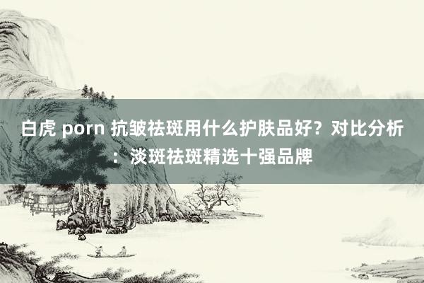 白虎 porn 抗皱祛斑用什么护肤品好？对比分析：淡斑祛斑精选十强品牌