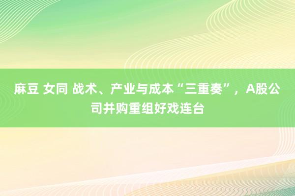 麻豆 女同 战术、产业与成本“三重奏”，A股公司并购重组好戏连台